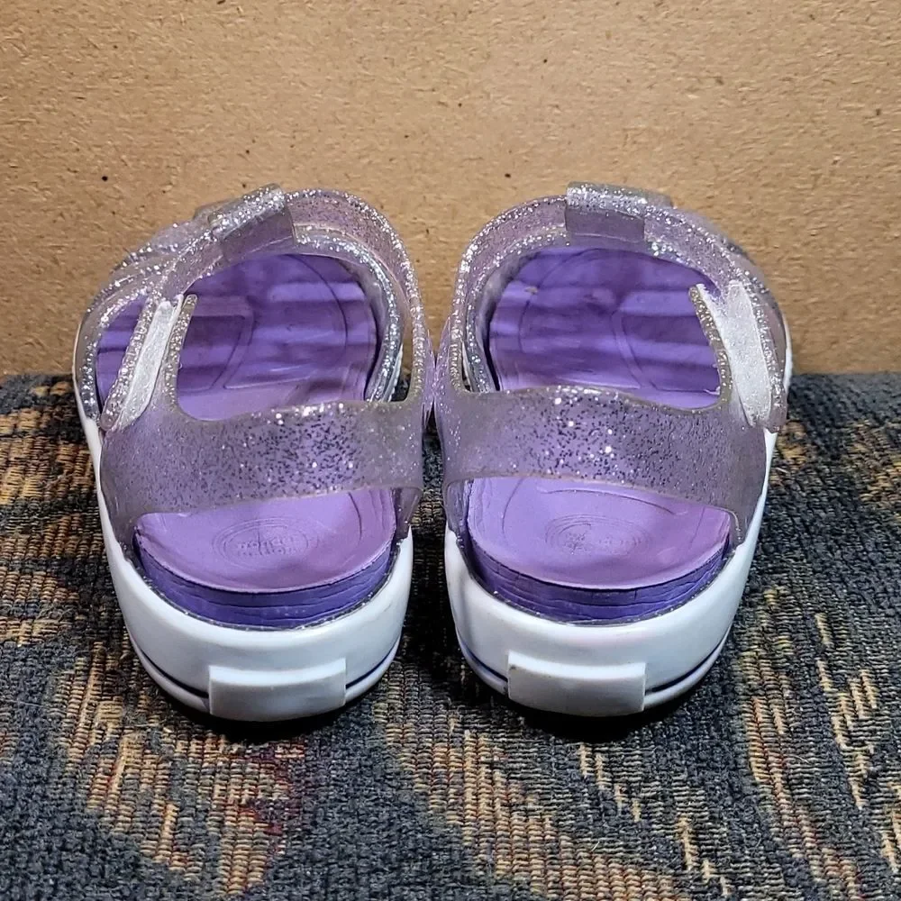 Wonder Nation Girls Purple Glitter Jelly Sandals  Size 9